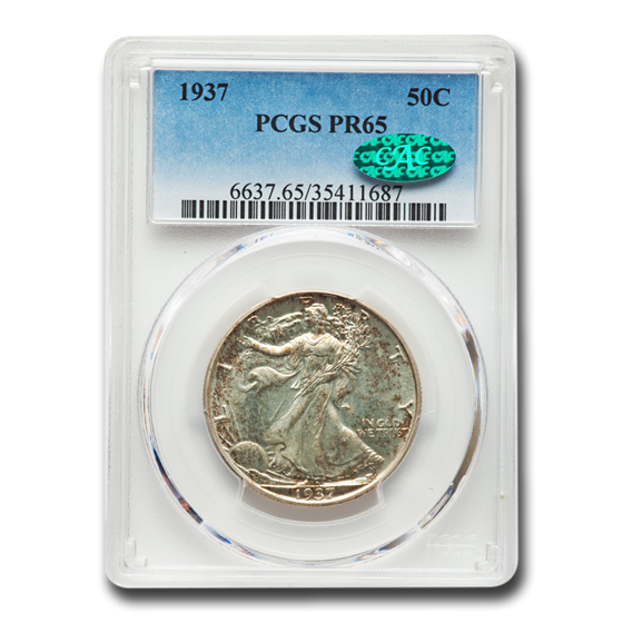 1937 Walking Liberty Half Dollar PR-65 PCGS CAC 1937 Walking Liberty Half Dollar PR-65 PCGS CAC